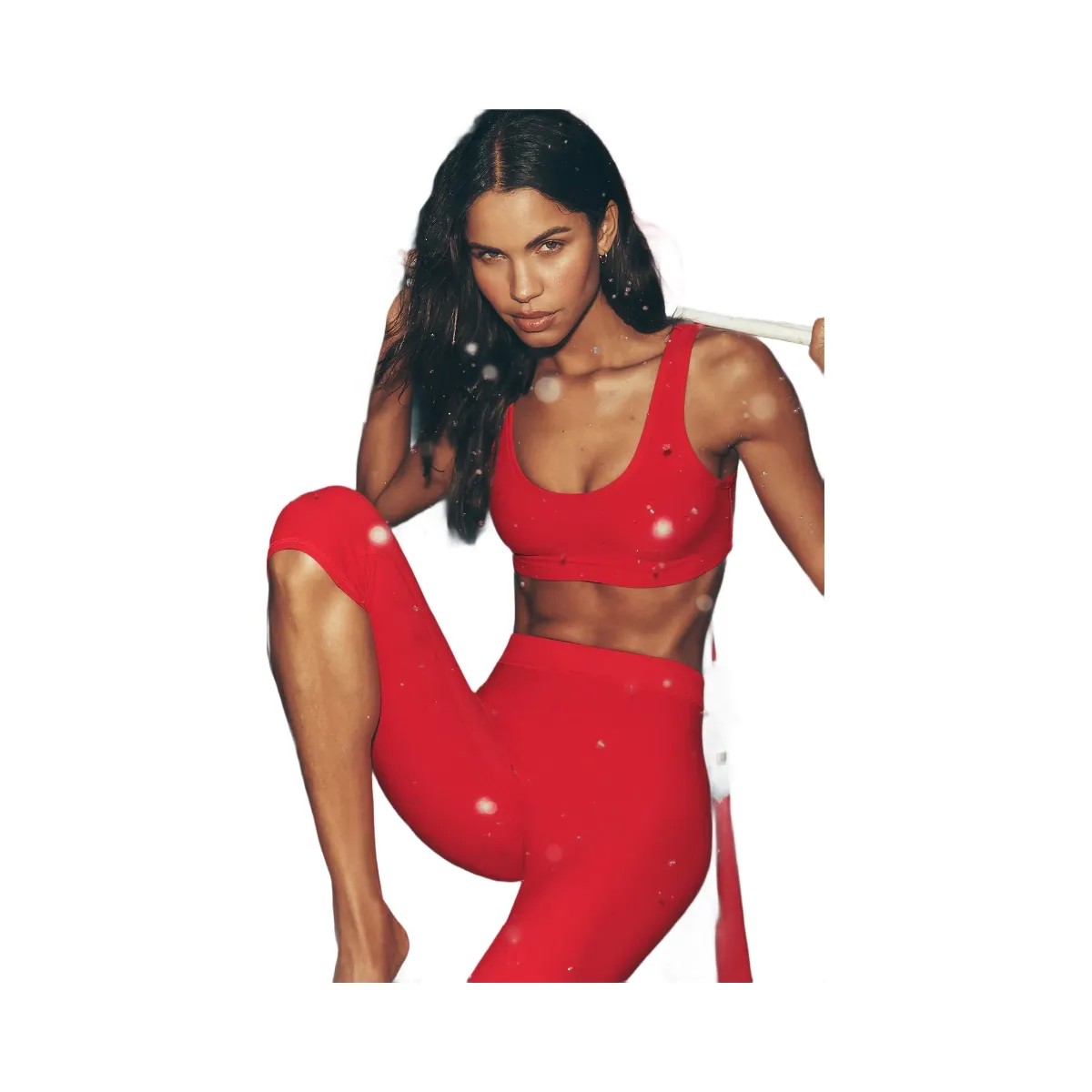 Alo Women's soft Center Stage Bra - Bright Red - HypeFly India View 5