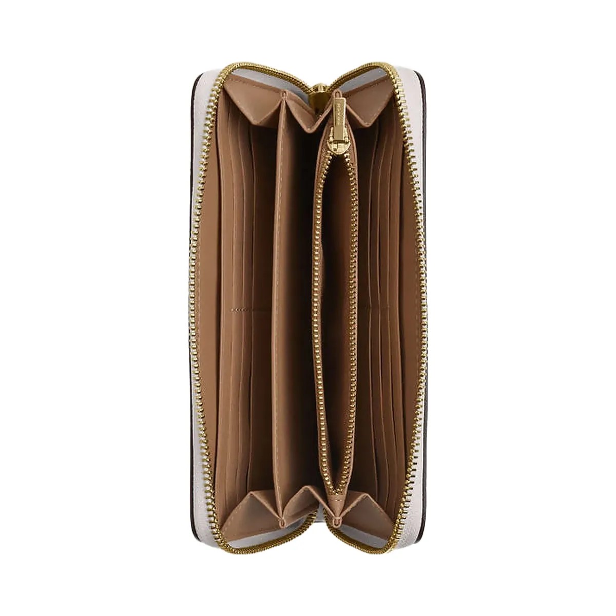 Coach Long Zip Around Wallet In Signature Canvas Signature Canvas-Gold-White-Chalk - HypeFly India View 2