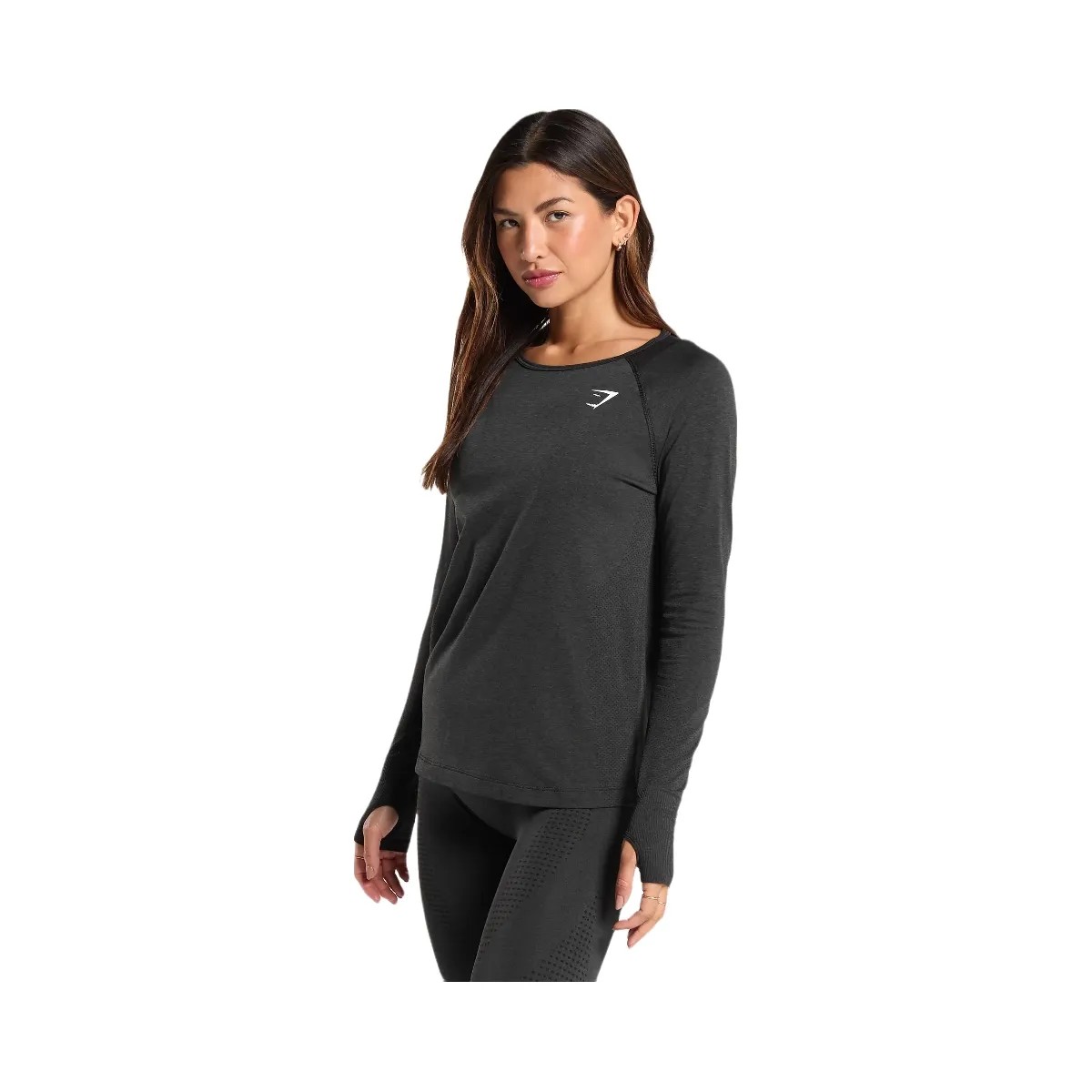 Gymshark Vital Light Long Sleeve Top - Black Marl - HypeFly India View 3