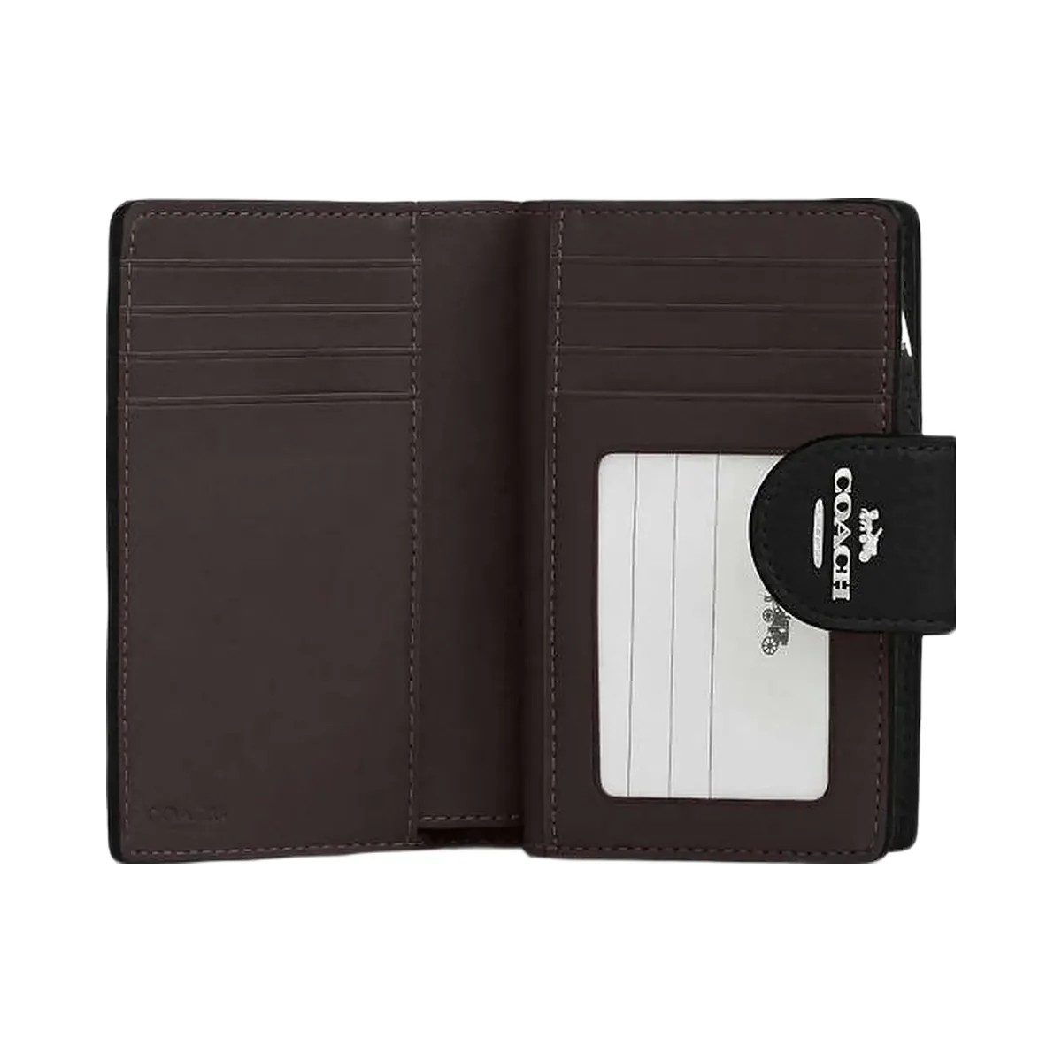 Coach Medium Corner Zip Wallet Pebbled Leather-Silver-Black - HypeFly India View 2