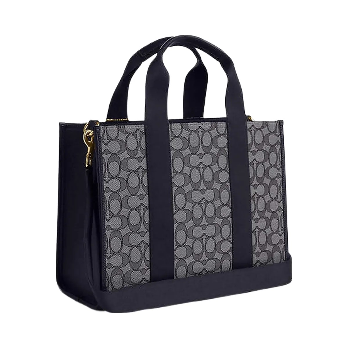 Coach Smith Tote Bag In Signature Jacquard Signature Jacquard-Gold-Navy-Midnight Navy - HypeFly India View 3