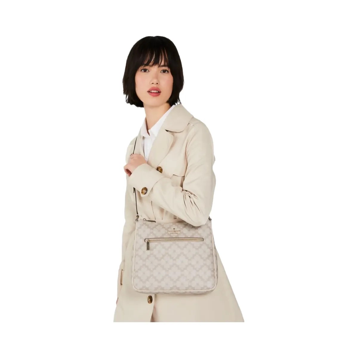 Kate Spade Signature Spade Flower Large Swingpack Crossbody Dark Beige Multi - HypeFly India View 2