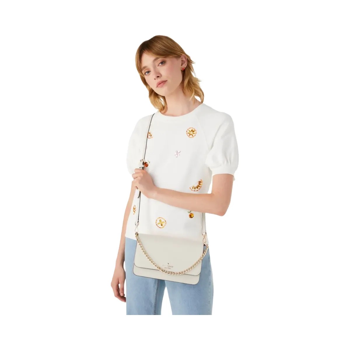 Kate Spade Madison Willow Medium Flap Convertible Crossbody Purse Meringue - HypeFly India View 2