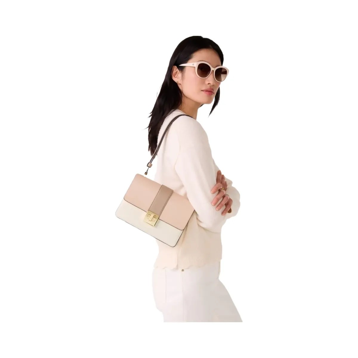 Kate Spade Phoebe Turnlock Shoulder Bag Toasted Hazelnut Multi - HypeFly India View 2