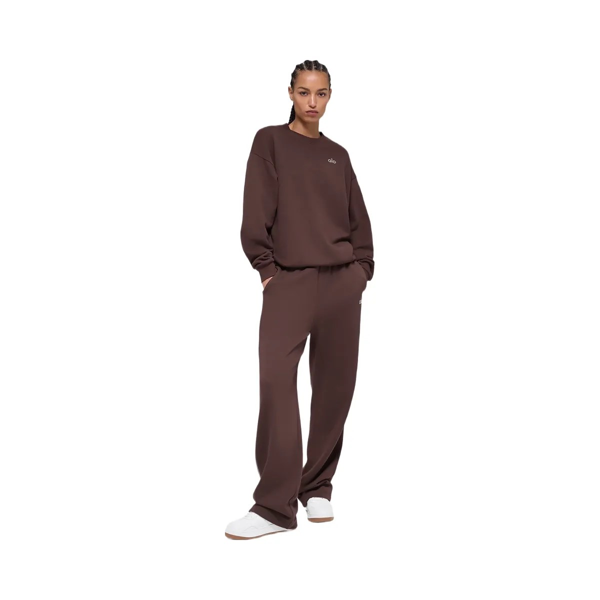 Alo Women's Accolade Crew Neck Pullover - Brownstone - HypeFly India View 4