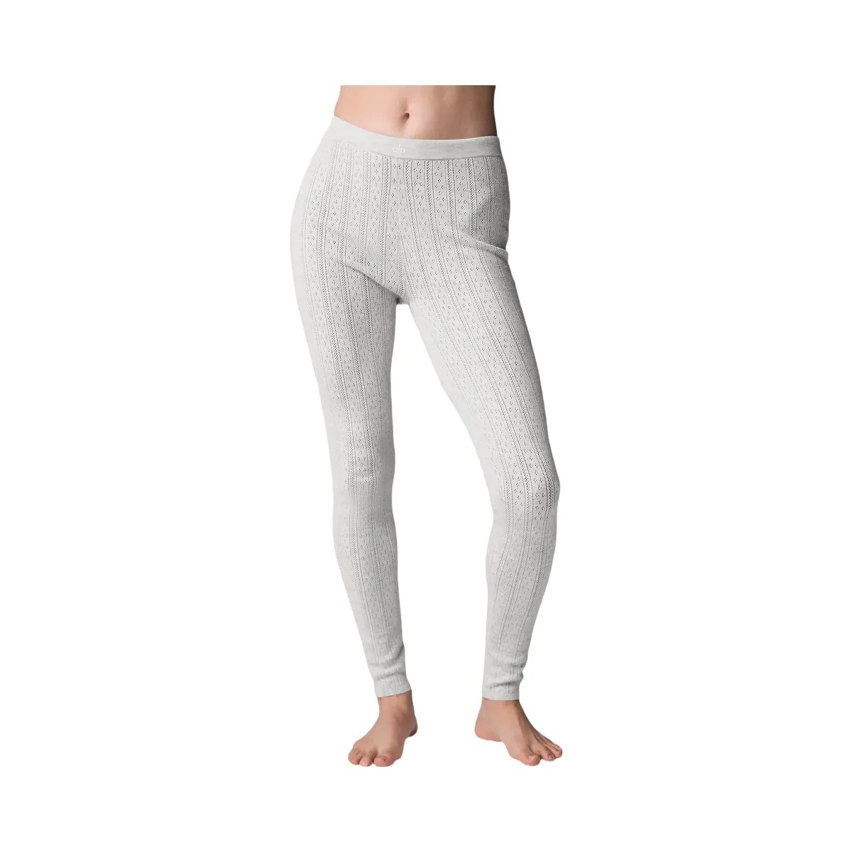 Alo Women's Pointelle Sweater High-Waist Be Mine Legging - Light Grey Heather - HypeFly India View 5