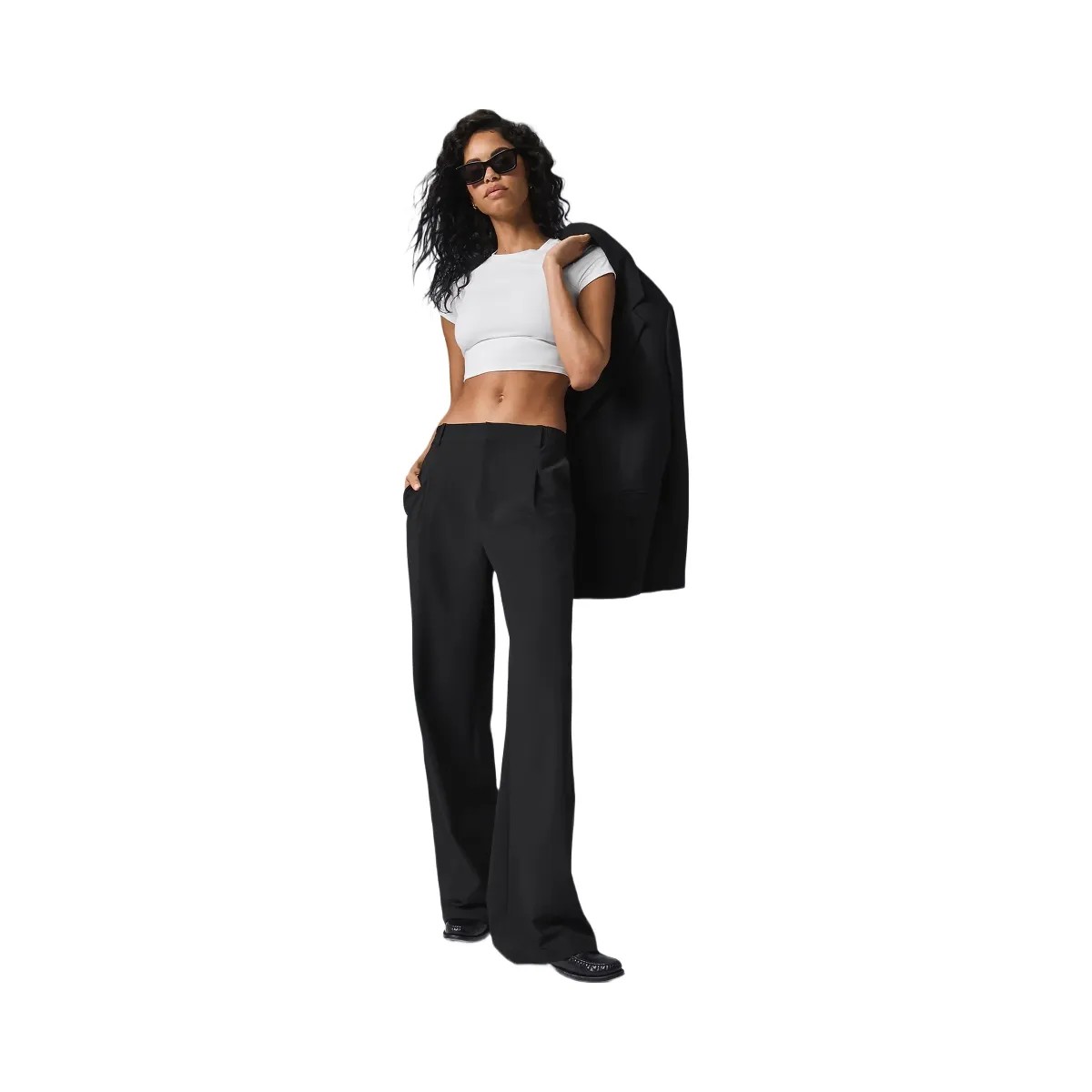 Alo Women's High-Waist Pursuit Trouser (Long) - Black - HypeFly India View 5