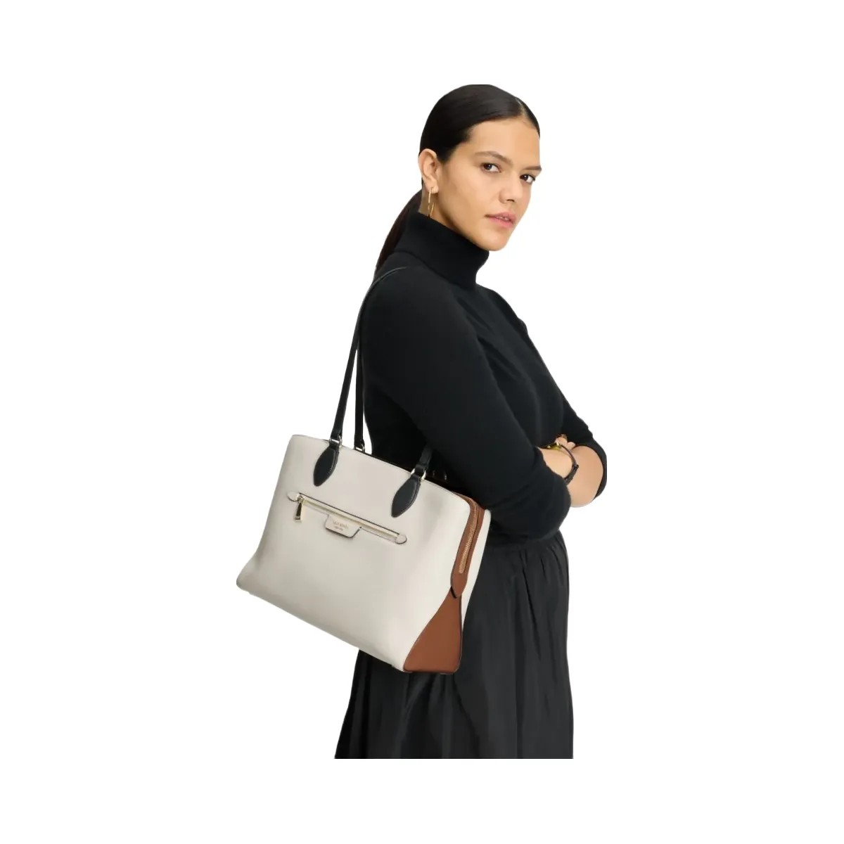 Kate Spade Hudson Colorblocked Work Tote Parchment Multi - HypeFly India View 2