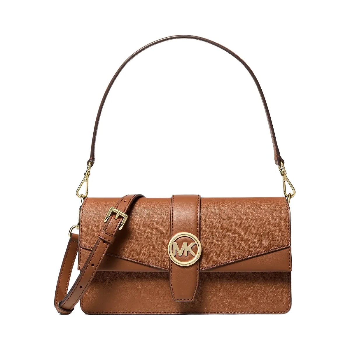 Michael Kors Greenwich Medium Saffiano Leather Shoulder Bag Luggage - HypeFly India View 1