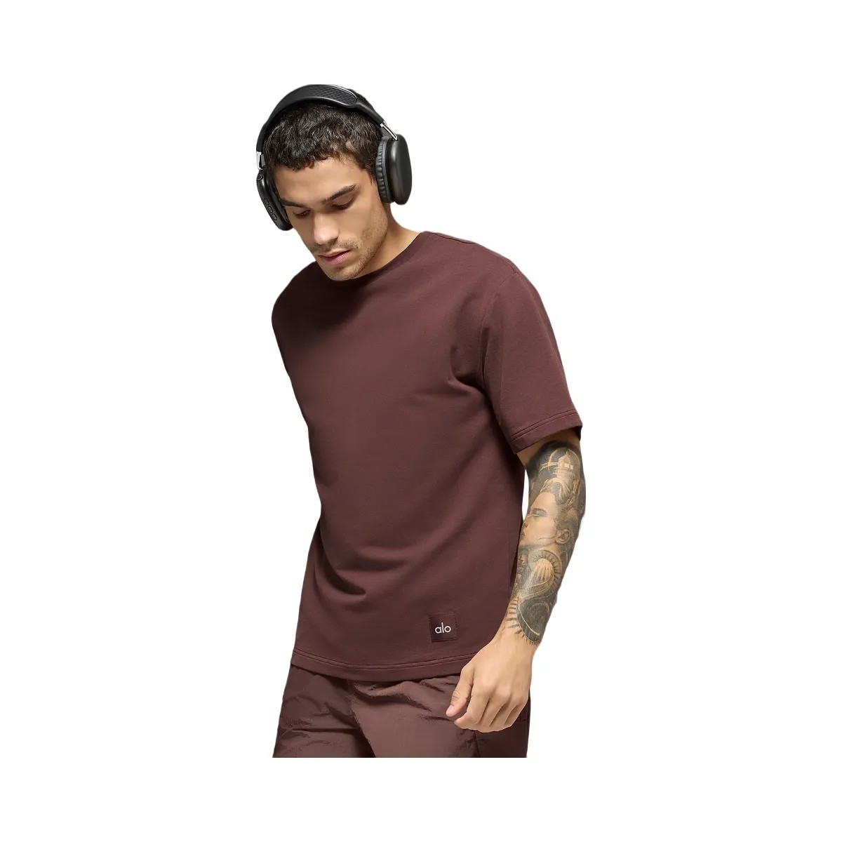 Alo Men's Double Take Short Sleeve - Brownstone - HypeFly India View 2