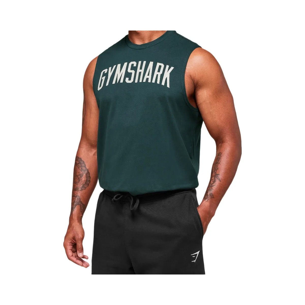 Gymshark Worn Graphic Tank - Deep Petrol Blue - HypeFly India View 3