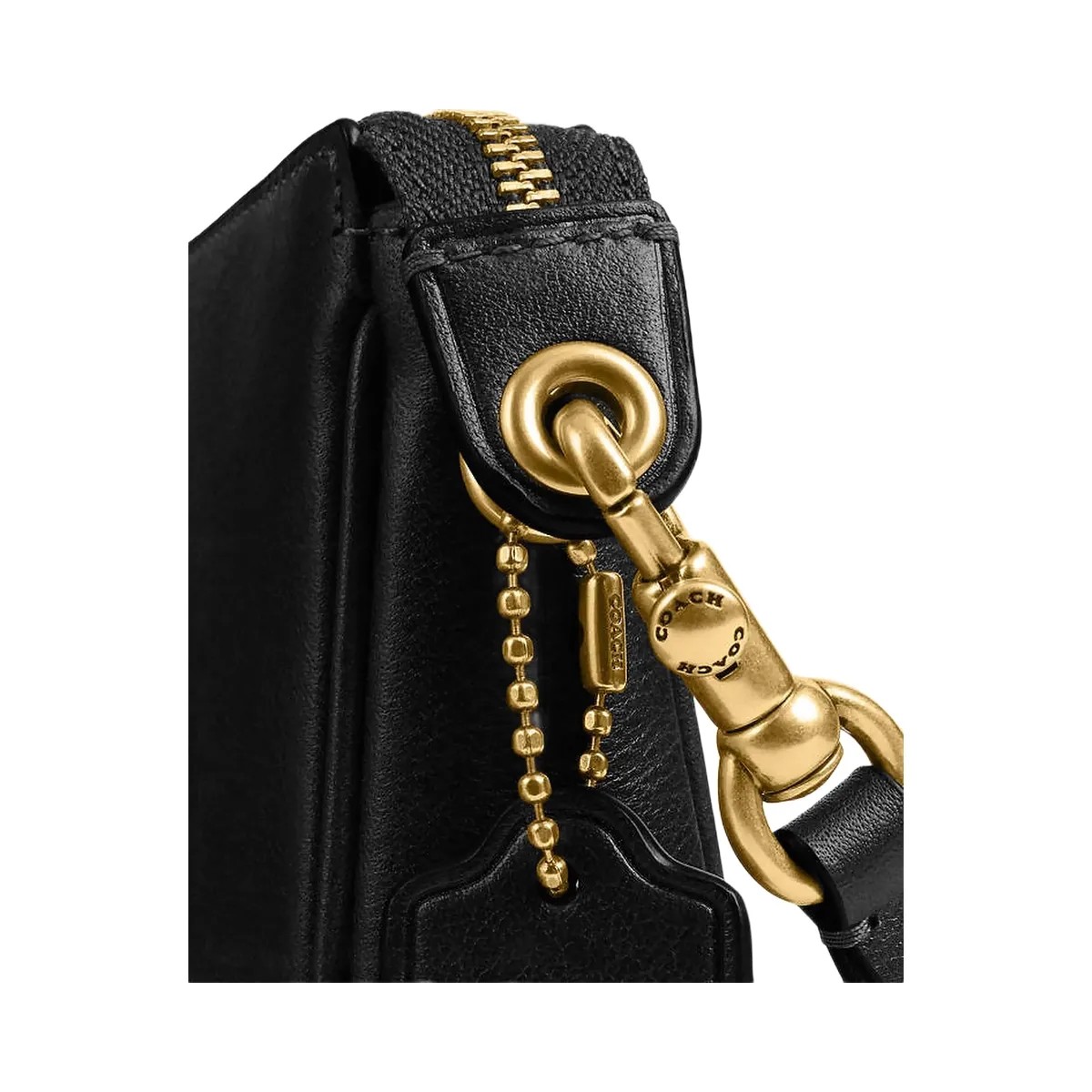 Coach Plaza Bag Natural Grain Leather-Brass-Black - HypeFly India View 4