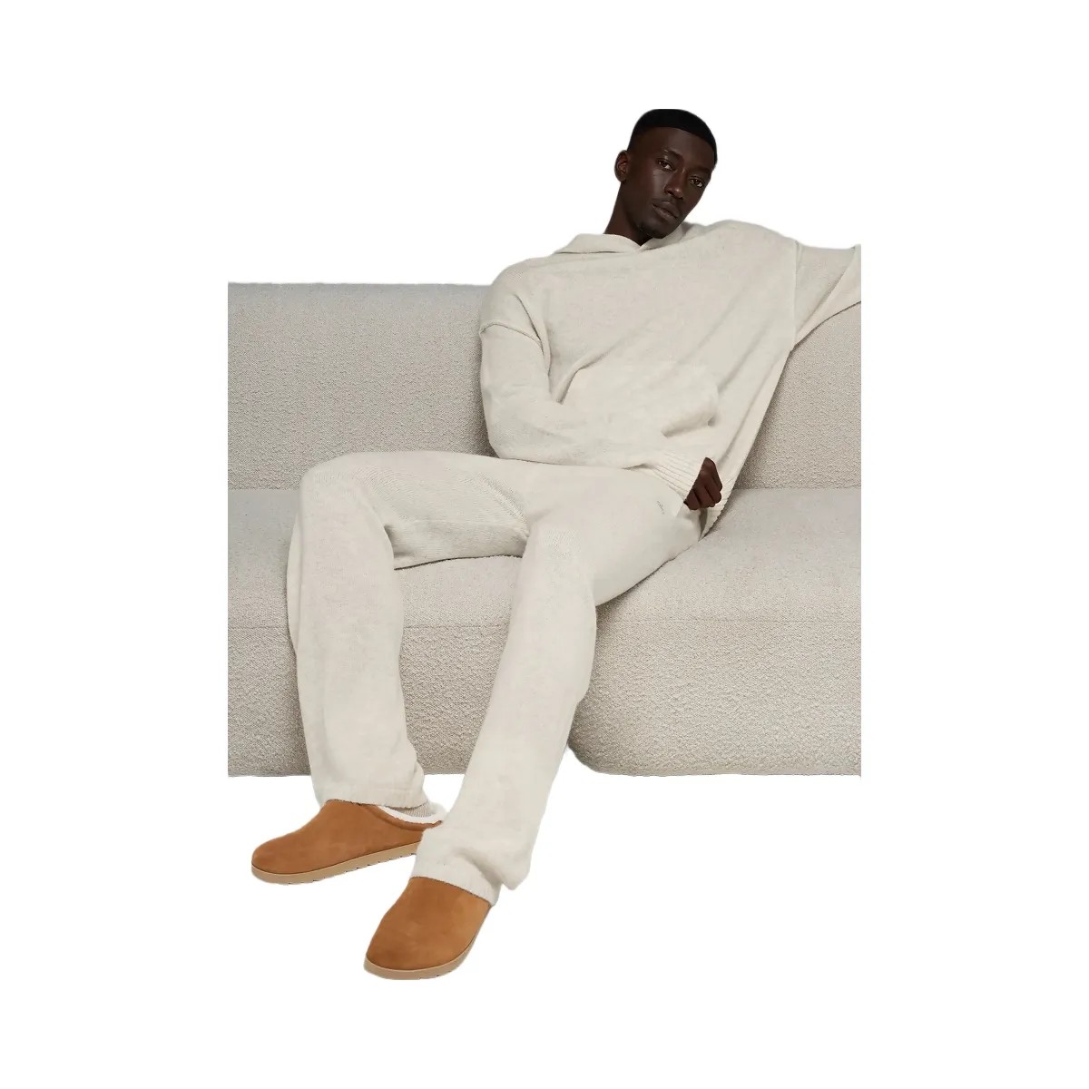 Alo Men's Wool Cashmere New Class Sweatpant - Bone Heather - HypeFly India View 6