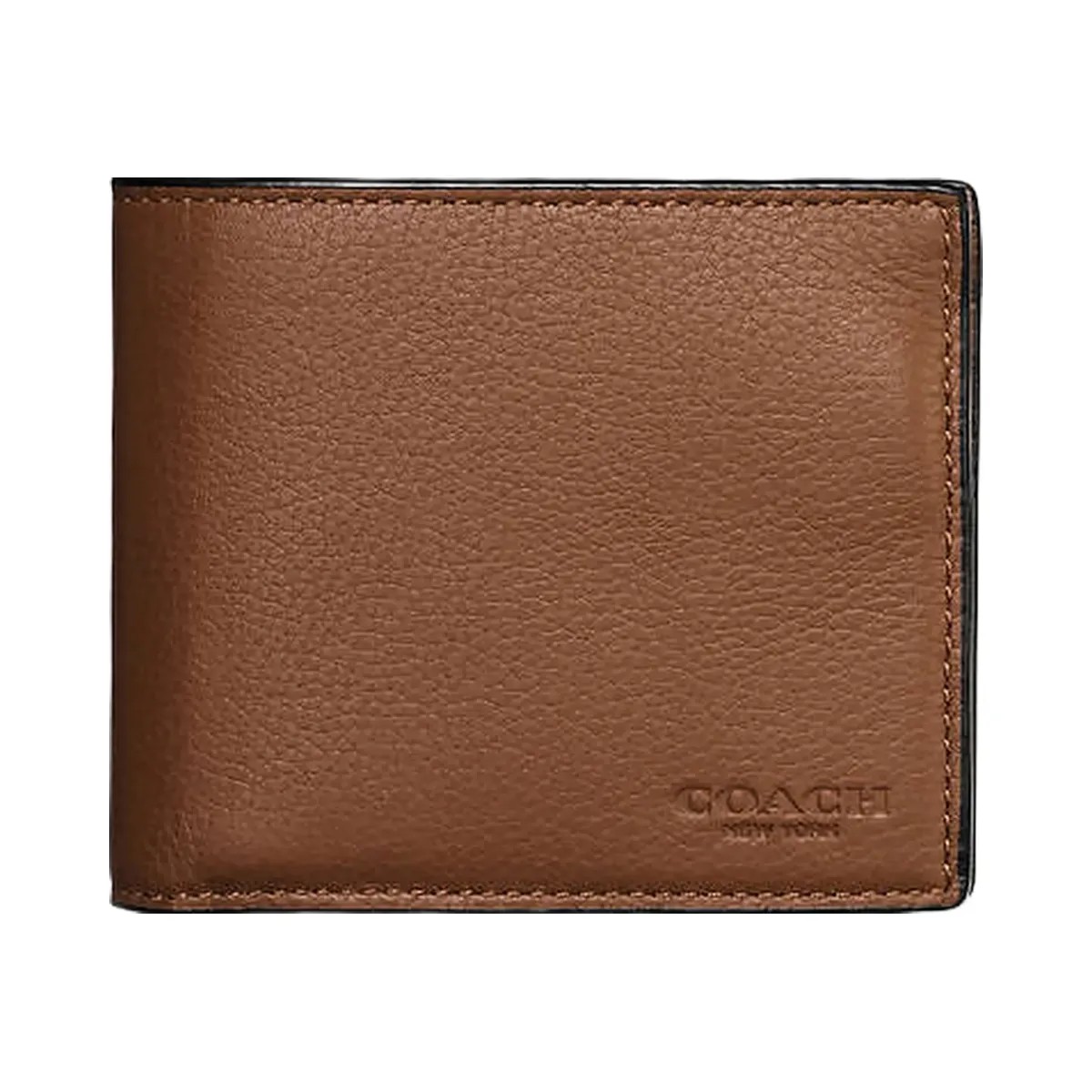 Coach Boxed 3 In 1 Wallet Gift Set Pebbled Leather-Dark Saddle - HypeFly India View 1