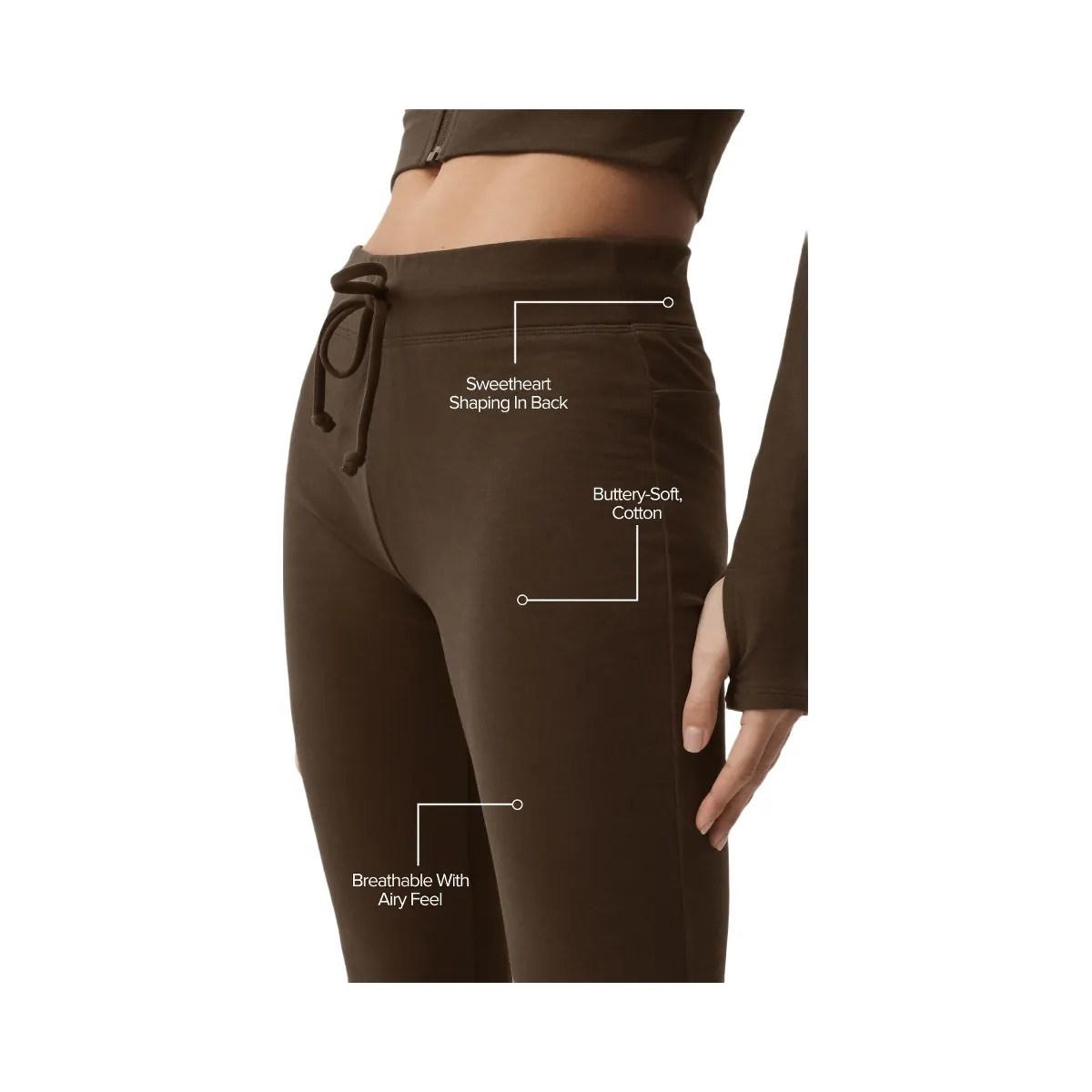 Alo Women's Sway Bootcut Sweatpant - Espresso - HypeFly India View 2