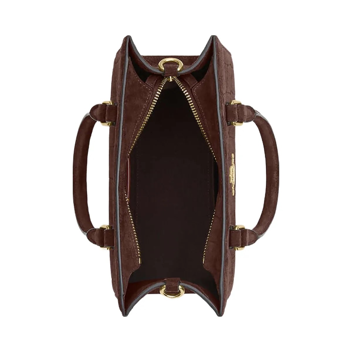 Coach Maggie Small Tote Bag Embossed Crocodile-Gold-Maple - HypeFly India View 3