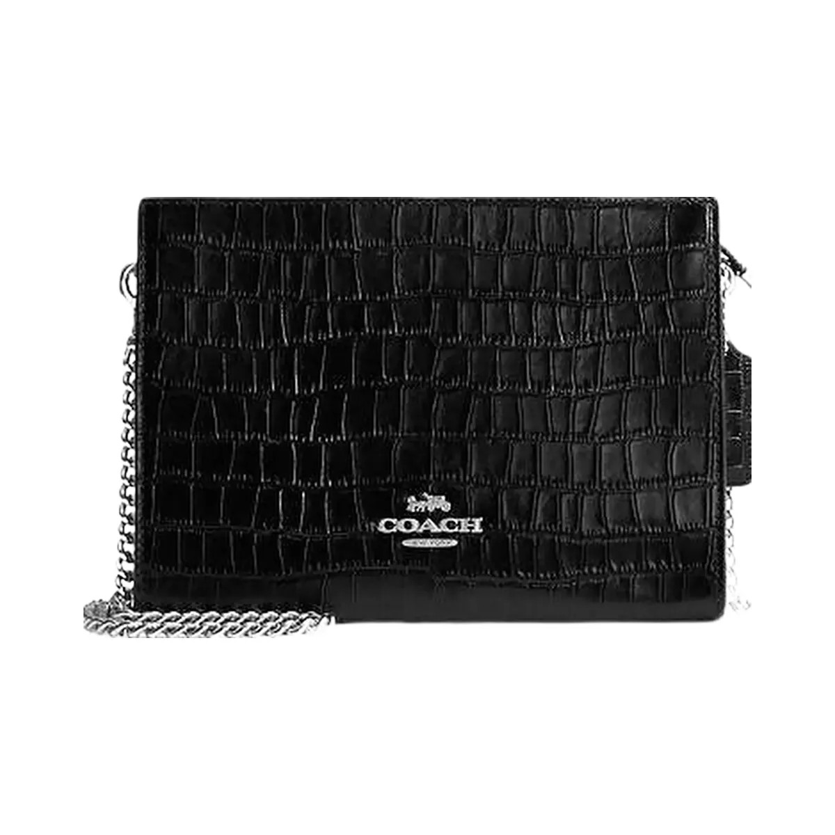 Coach Slim Crossbody Novelty Leather-Silver-Black - HypeFly India View 1