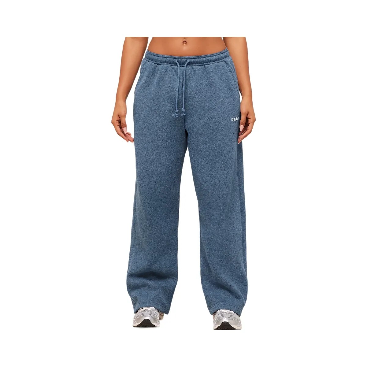 Gymshark Cosy Luxe Straight Leg Joggers -  Compound Blue Marl - HypeFly India View 4