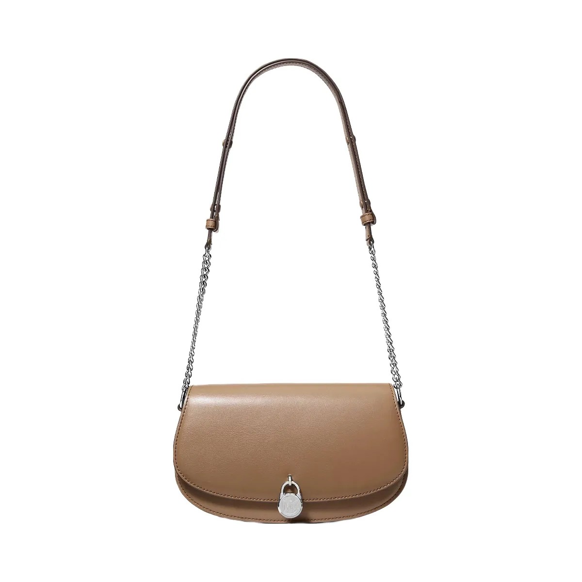 Michael Kors Mila Medium Leather Messenger Bag Driftwood - HypeFly India View 1