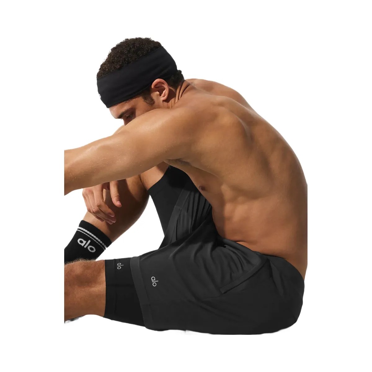Alo Men's Conquer React 2-In-1 Performance Short - Anthracite/Black - HypeFly India View 3