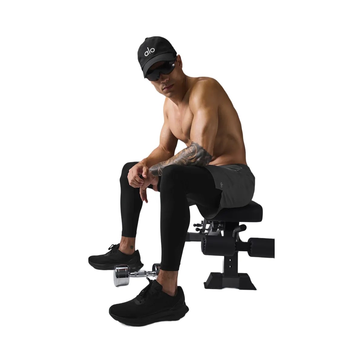 Alo Men's 5" Revival 2-in-1 Pant - Anthracite/Black - HypeFly India View 4