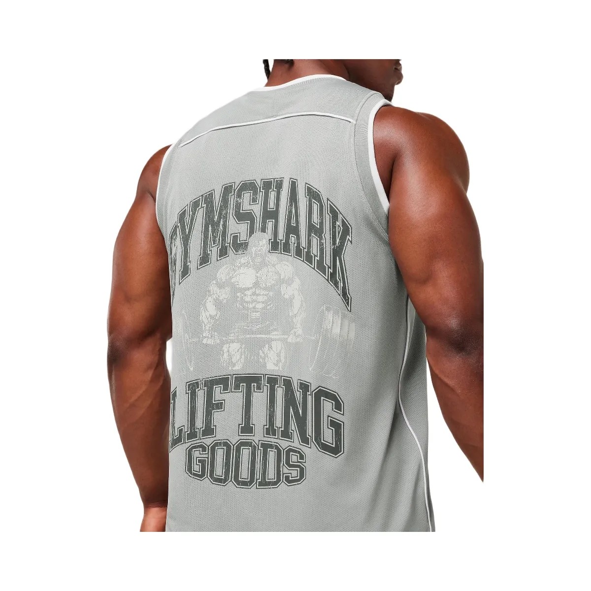 Gymshark Graphic Basketball Mesh Tank - Silver Grey - HypeFly India View 4