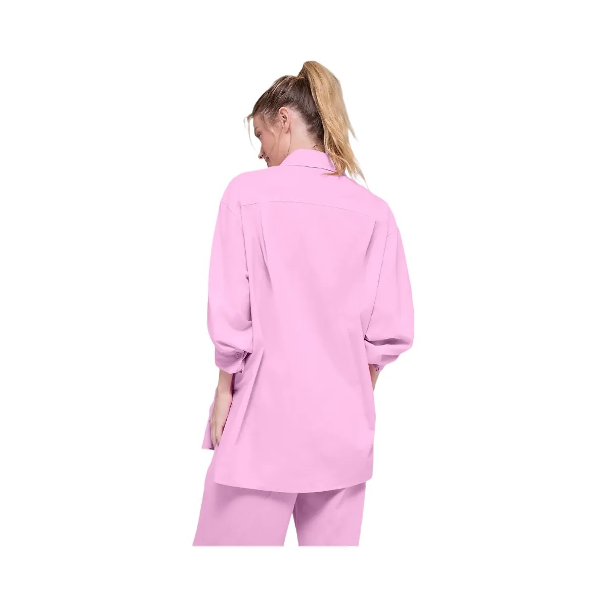 Alo Women's Cotton Real Deal Button Up Long Sleeve - Candy Heart Pink - HypeFly India View 3