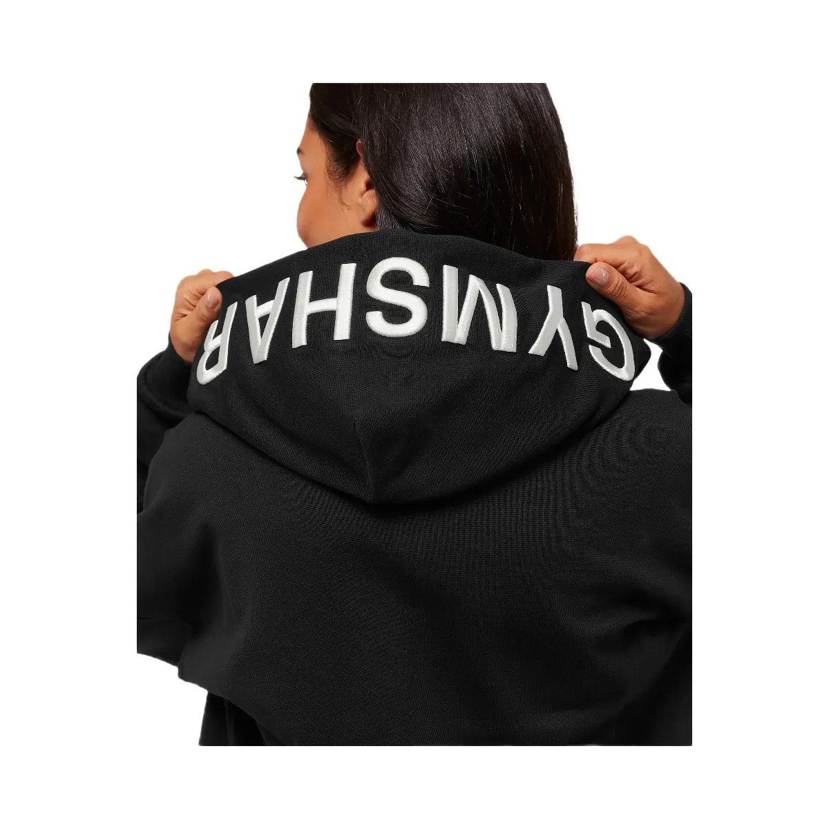 Gymshark Embroidered Zip Up Hoodie - Black - HypeFly India View 5
