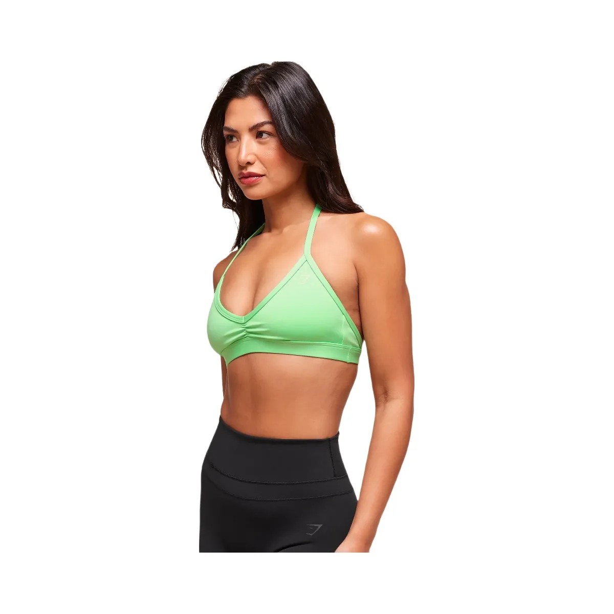 Gymshark Minimal Halterneck Sports Bra - Active Green - HypeFly India View 2