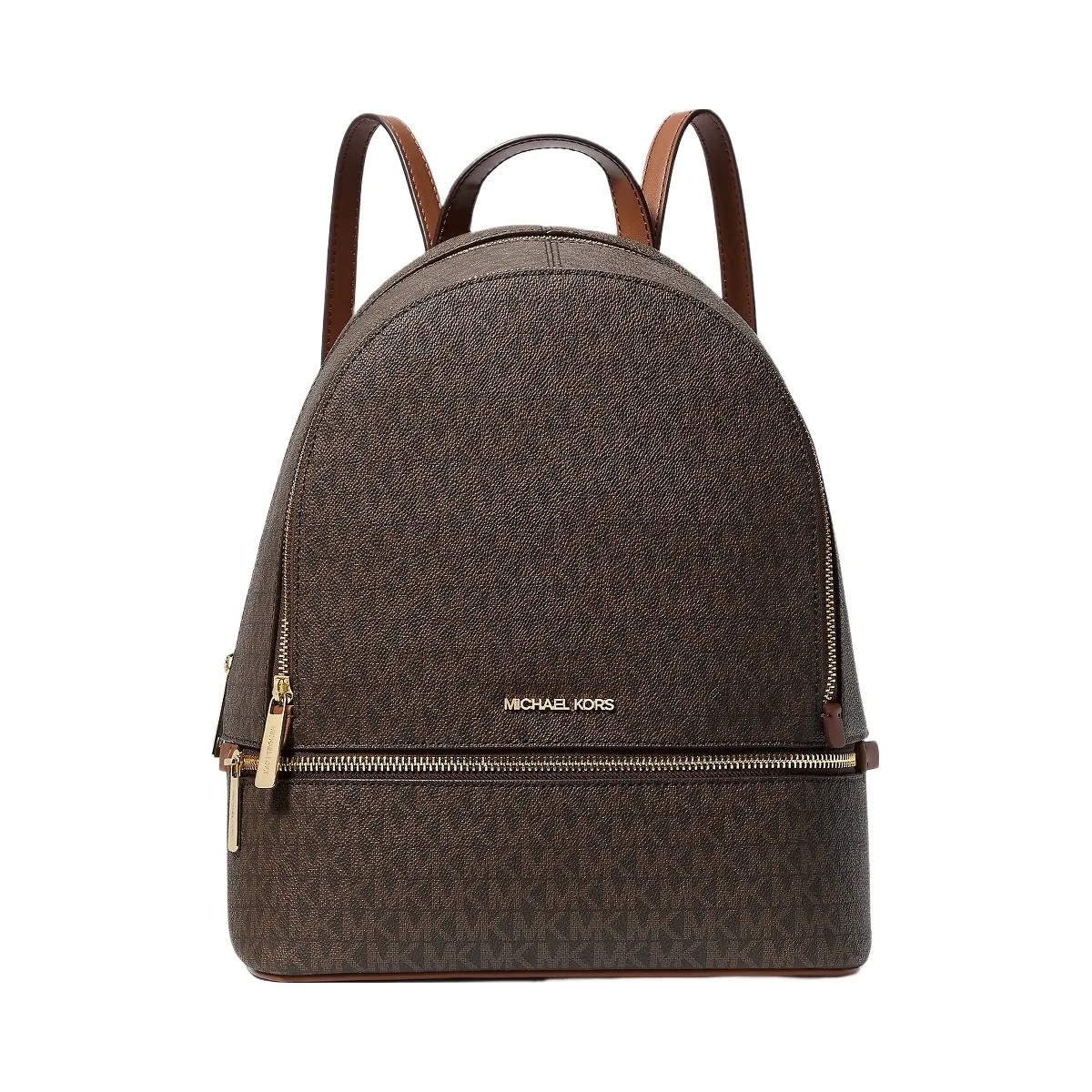 Michael Kors Rhea Medium Signature Logo Backpack Brown - HypeFly India View 1