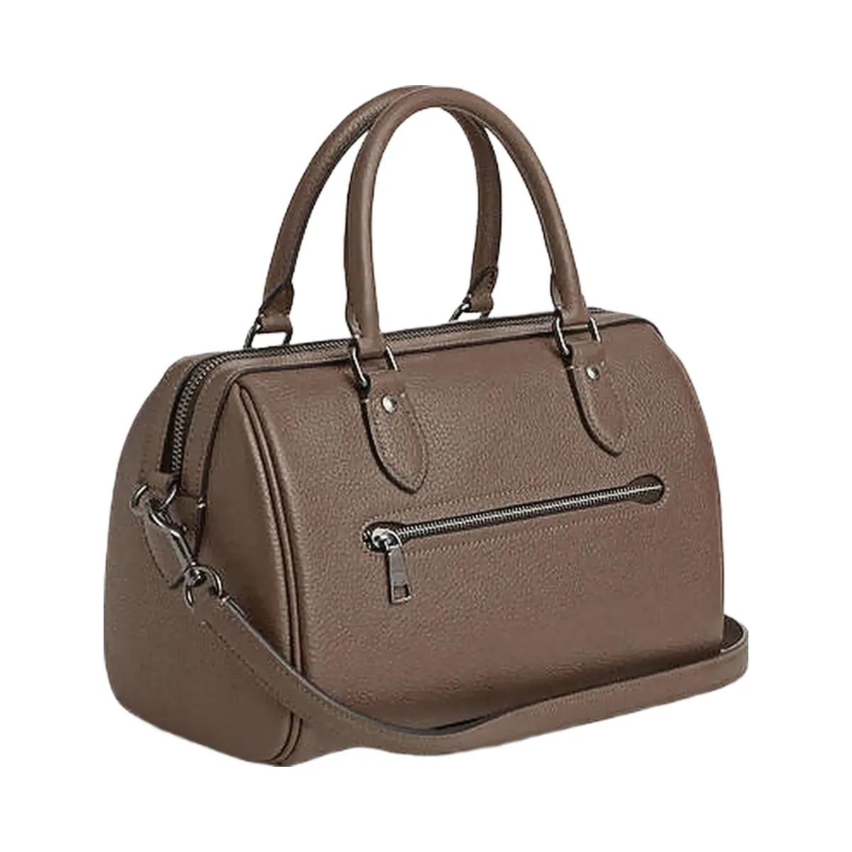 Coach Rowan Satchel Bag Pebbled Leather-Qb-Dark Stone - HypeFly India View 4