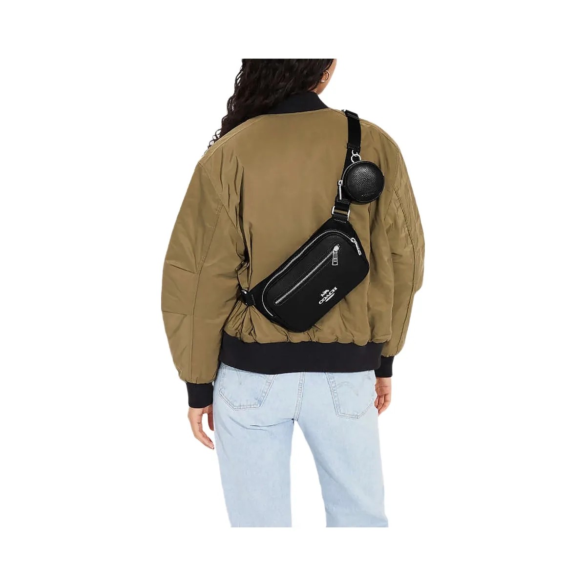 Coach Elias Belt Bag Pebbled Leather-Silver-Black - HypeFly India View 2