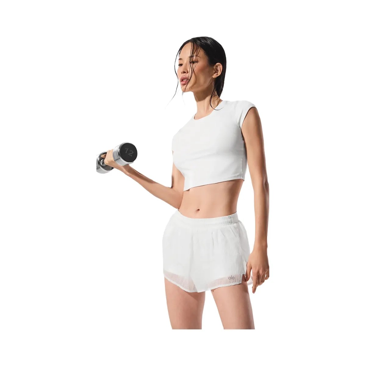 Alo Women's Game Time Short - White - HypeFly India View 6