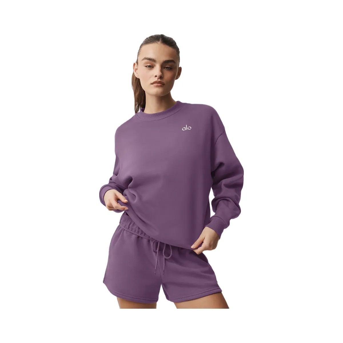 Alo Accolade Crew Neck Pullover - Plum Kiss - HypeFly India View 5