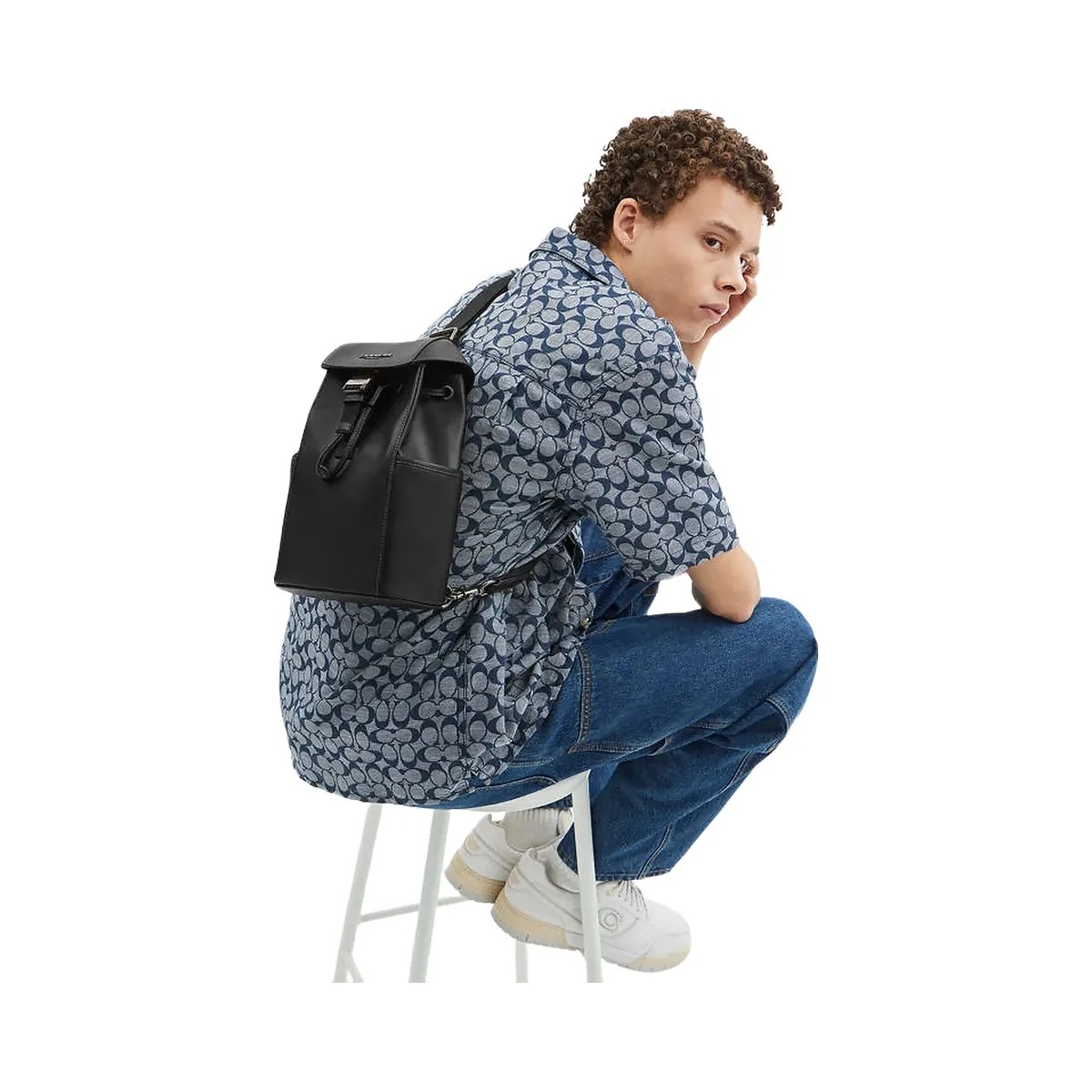 Coach Racer Pack Smooth Leather-Gunmetal-Black - HypeFly India View 3