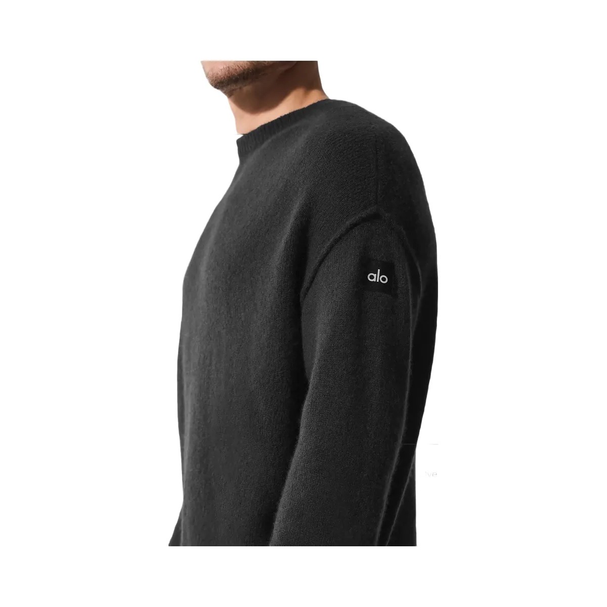 Alo Men's Unisex Wool Cashmere New Class Crewneck Sweater - Black - HypeFly India View 4