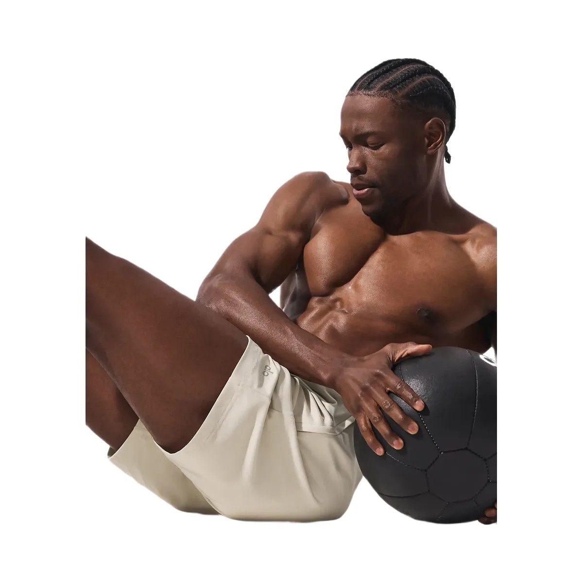 Alo Men's 7" Conquer React Performance Short - Bone - HypeFly India View 3