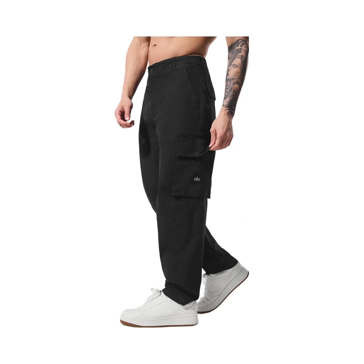 Alo Men's Cargo Ripstop Trouser - Black - HypeFly India View 2