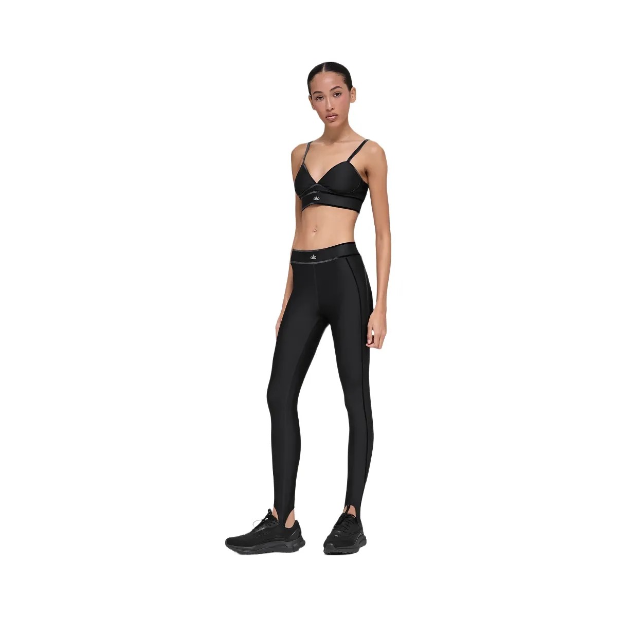 Alo Women's Airlift High-Waist Love Language Stirrup Legging - Black - HypeFly India View 5