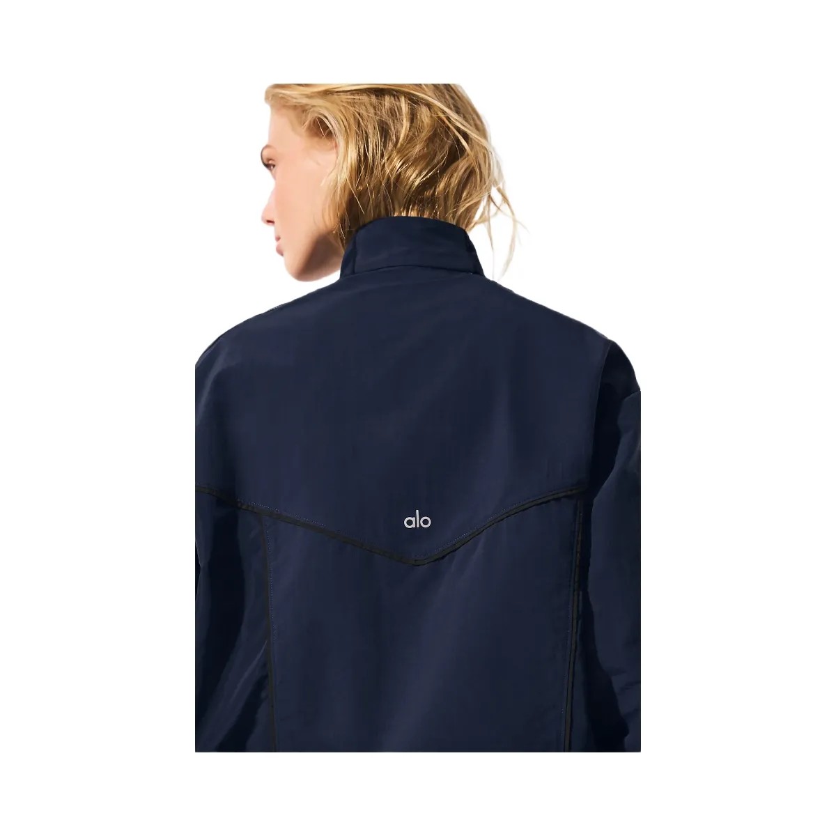 Alo Women's Origin Full-Zip Track Jacket - Navy/Black - HypeFly India View 5