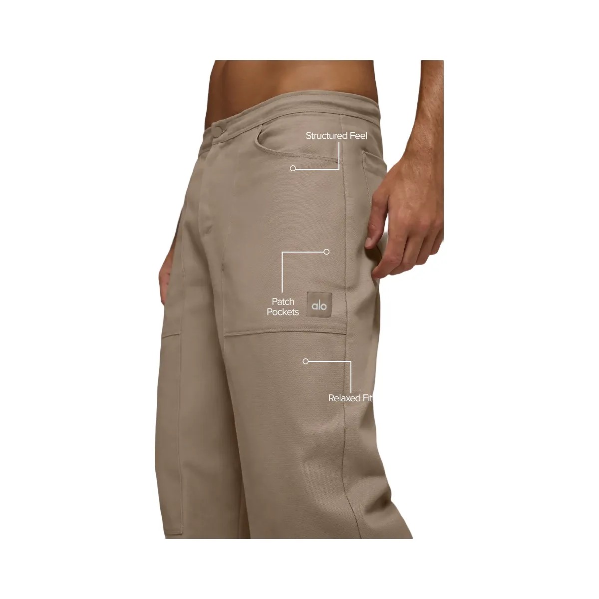 Alo Men's Cotton Canvas Carpenter Pant - Gravel - HypeFly India View 2