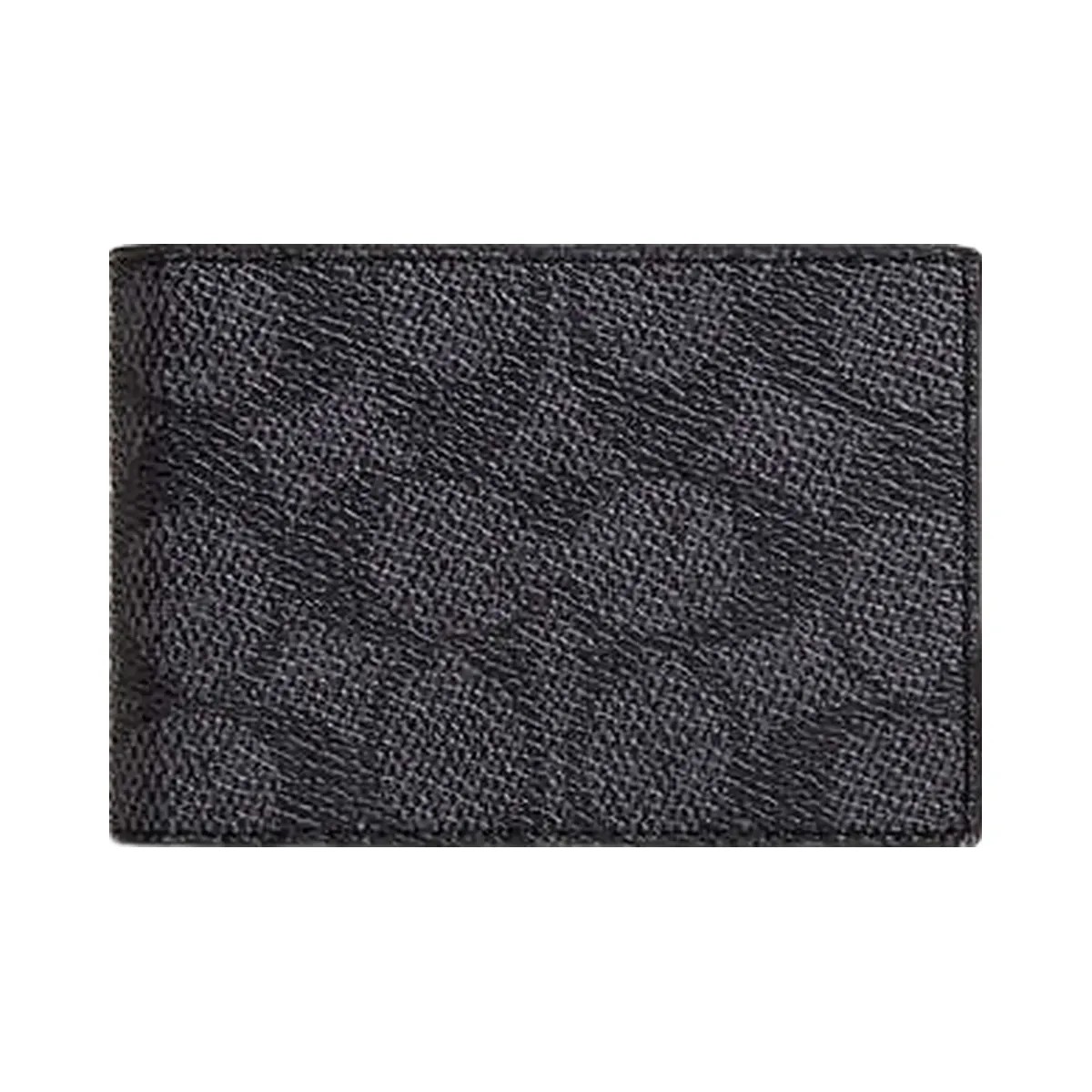 Coach Compact Billfold Wallet In Signature Canvas Signature Canvas-Charcoal-Black - HypeFly India View 1
