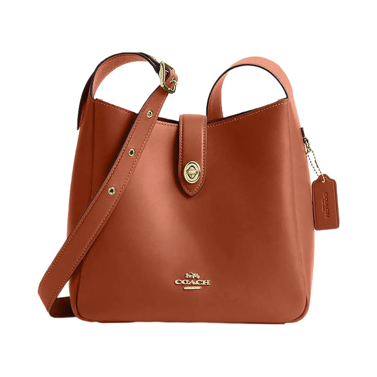 Coach Hadley Convertible Crossbody Smooth Leather-Gold-Tan - HypeFly India View 1