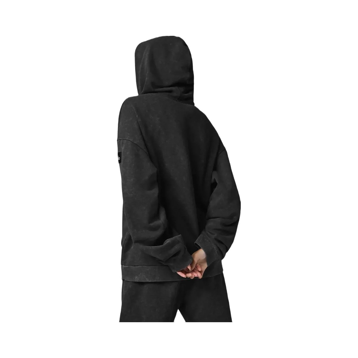 Alo Women's Chill Vintage Wash Hoodie - Black Wash - HypeFly India View 3