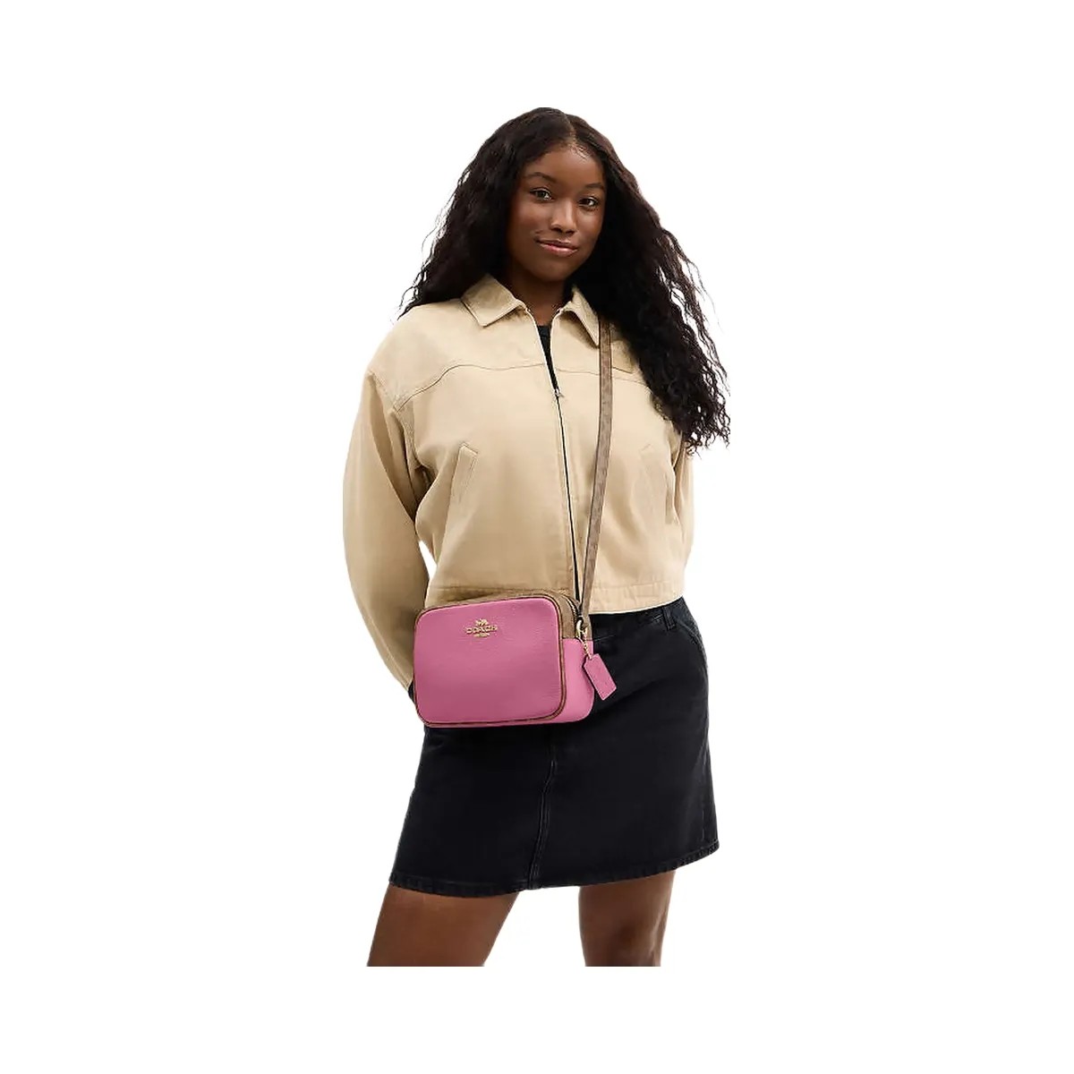 Coach Jamie Camera Bag In Signature Canvas Im-Pink-Tan - HypeFly India View 3