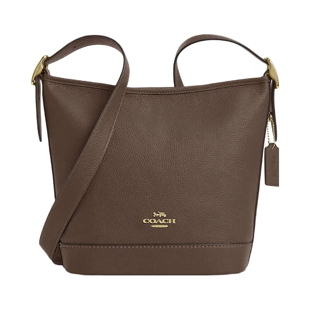 Coach Jude Duffle Bag Pebbled Leather-Gold-Dark Stone - HypeFly India View 1