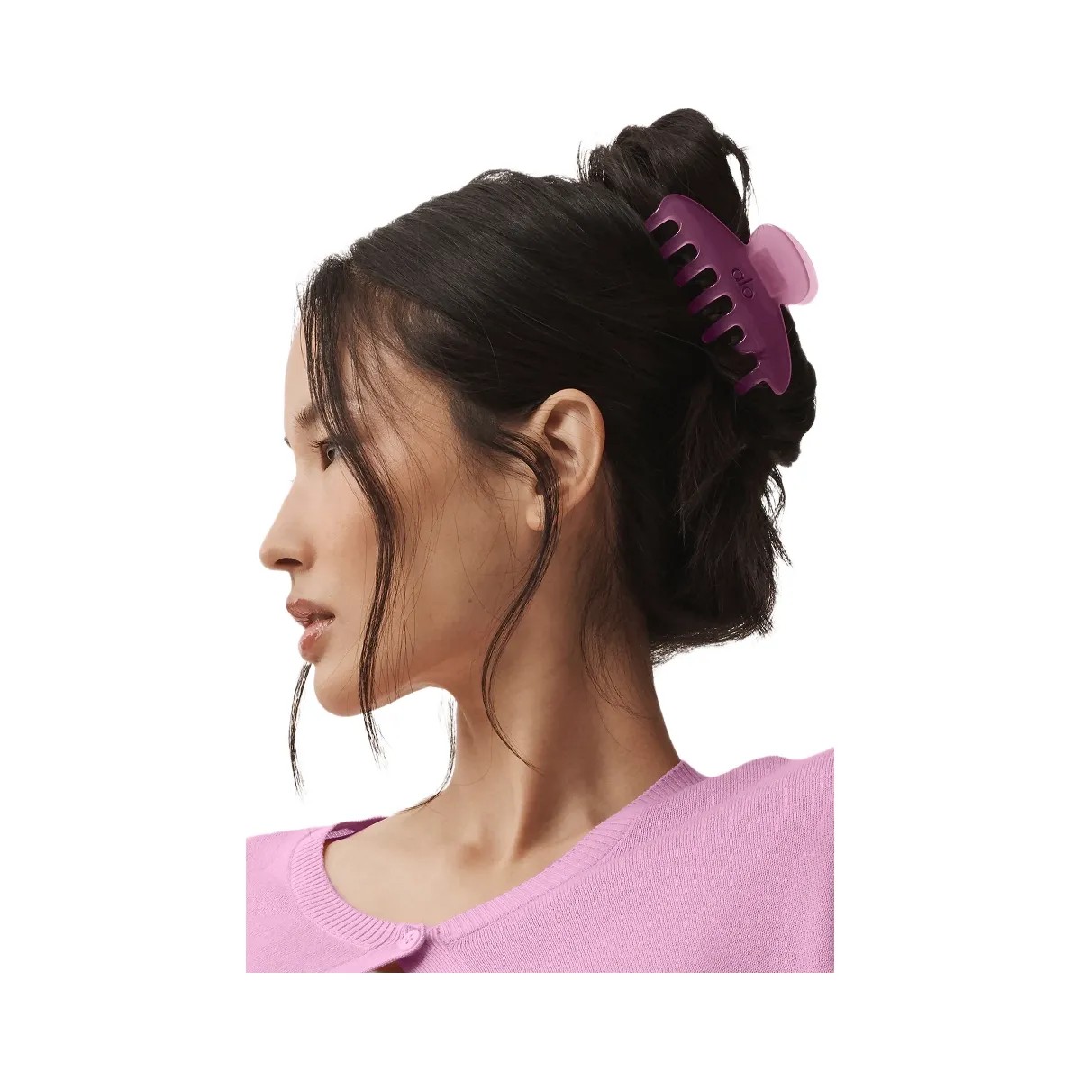 Alo 90's Claw Clip - Candy Heart Pink Clear - HypeFly India View 4