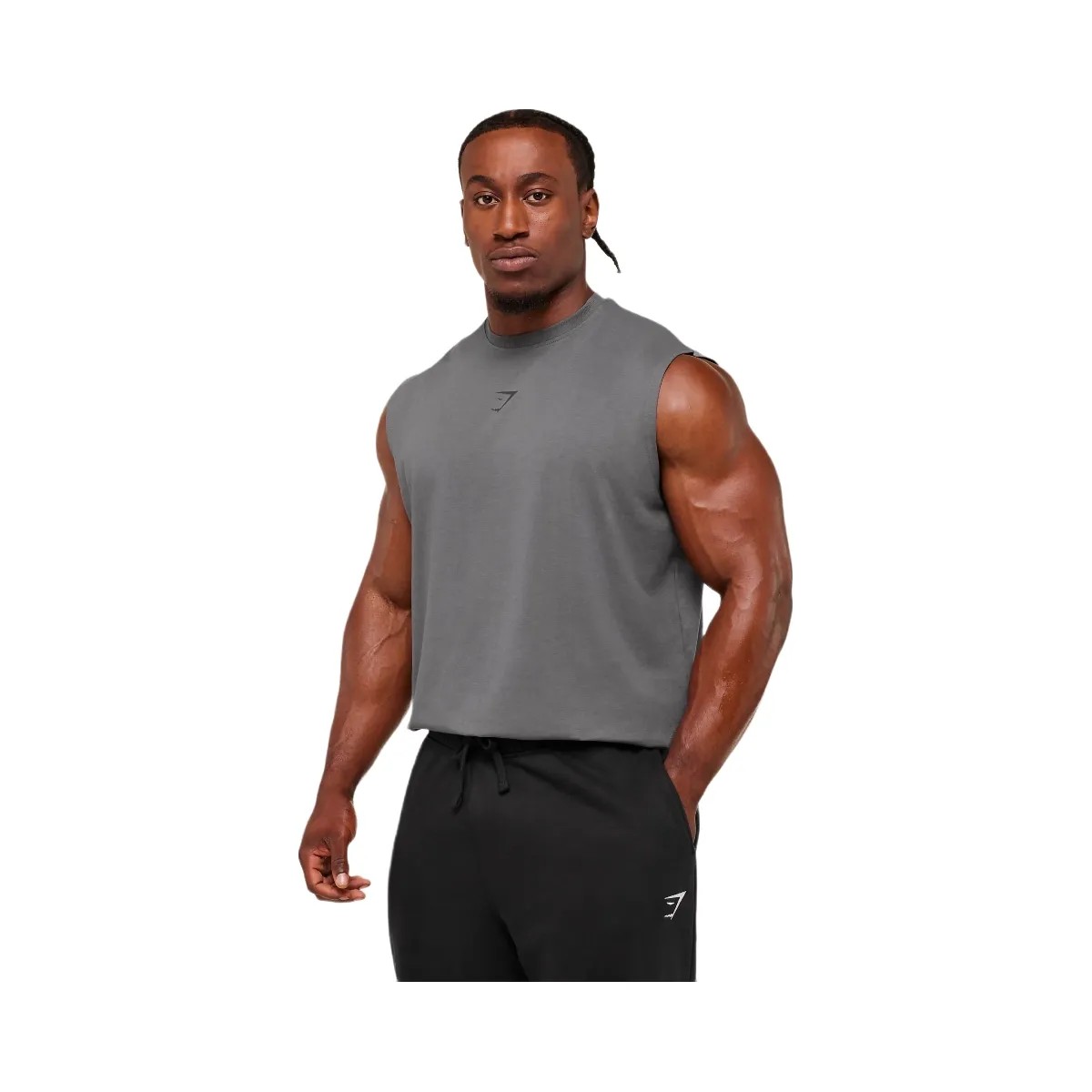 Gymshark Power Cut Off Tank - Dark Grey - HypeFly India View 1