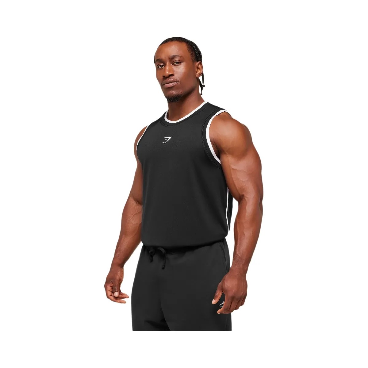 Gymshark Graphic Basketball Mesh Tank - Black - HypeFly India View 2