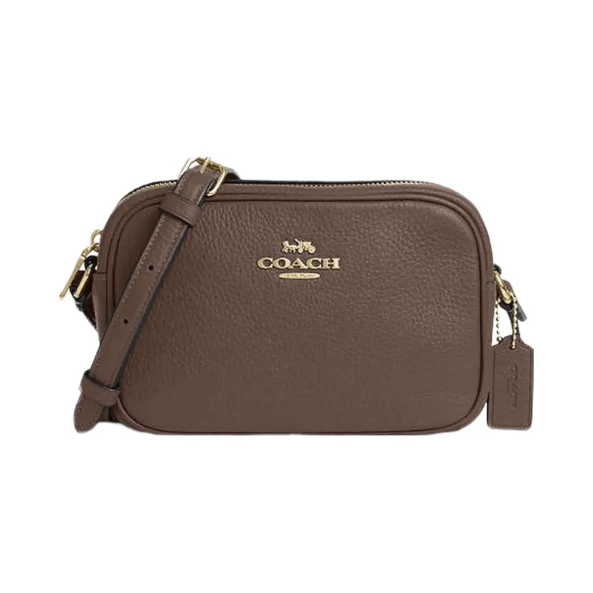 Coach Mini Jamie Camera Bag Pebbled Leather-Gold-Dark Stone - HypeFly India View 1